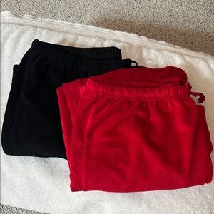 Women’s red and black pajama bottoms